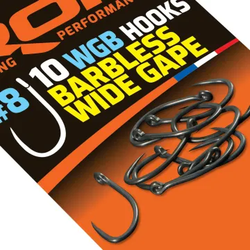 10 BARBLESS WIDE GAPE Hooks #8 - Hameçons BARBLESS WIDE GAP #8