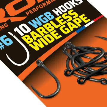 10  BARBLESS WIDE GAPE Hooks #6 - Hameçons BARBLESS WIDE GAP #624